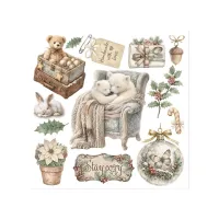 Stamperia White Christmas Rub-On 15,5x15x5cm Assortment (6pcs) by Cristina Radovan (DFLRBX21)